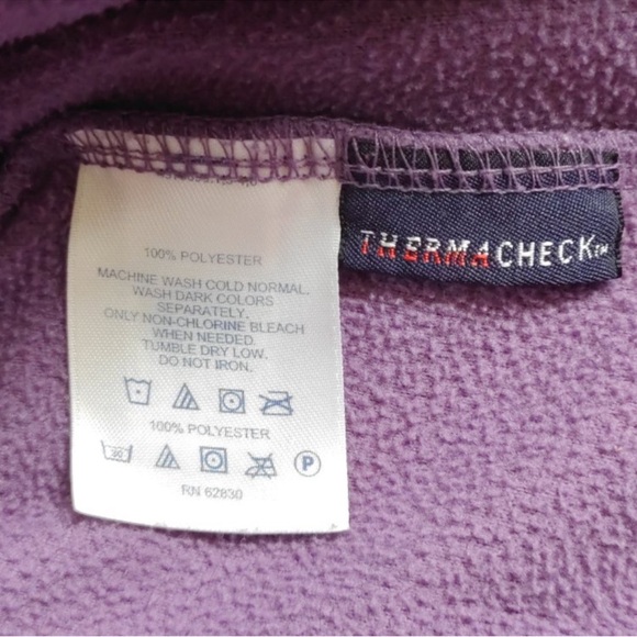 Lands’ End Purple 1/4 Zip Fleece Pullover Small Cozy Soft - Picture 6 of 7